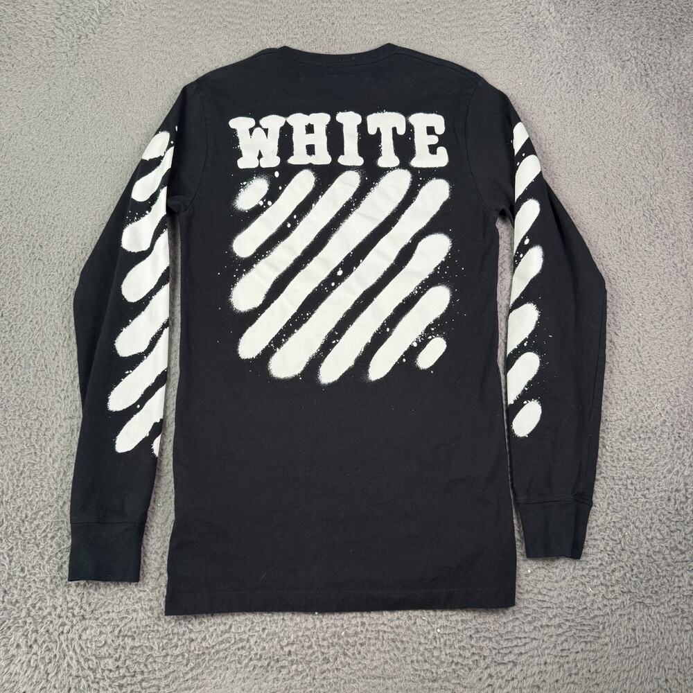 Off-White Diagonal Spray Paint 2013 Shirt Mens Small Black Long Sleeve Graphic